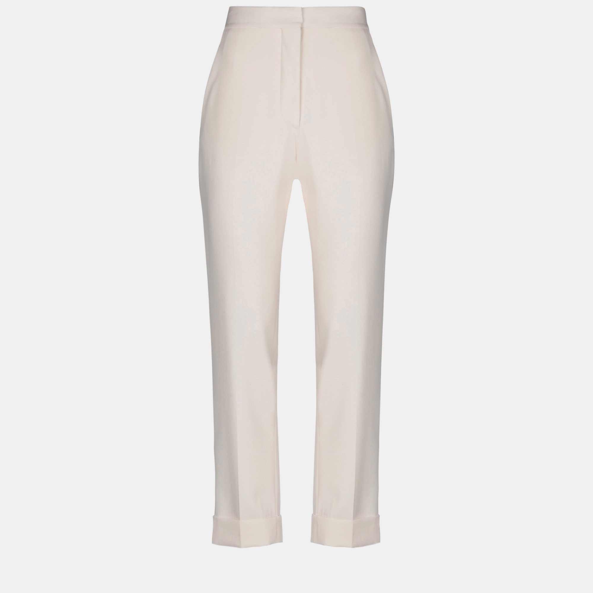 Pre-owned Stella Mccartney Wool Trousers 44 In White