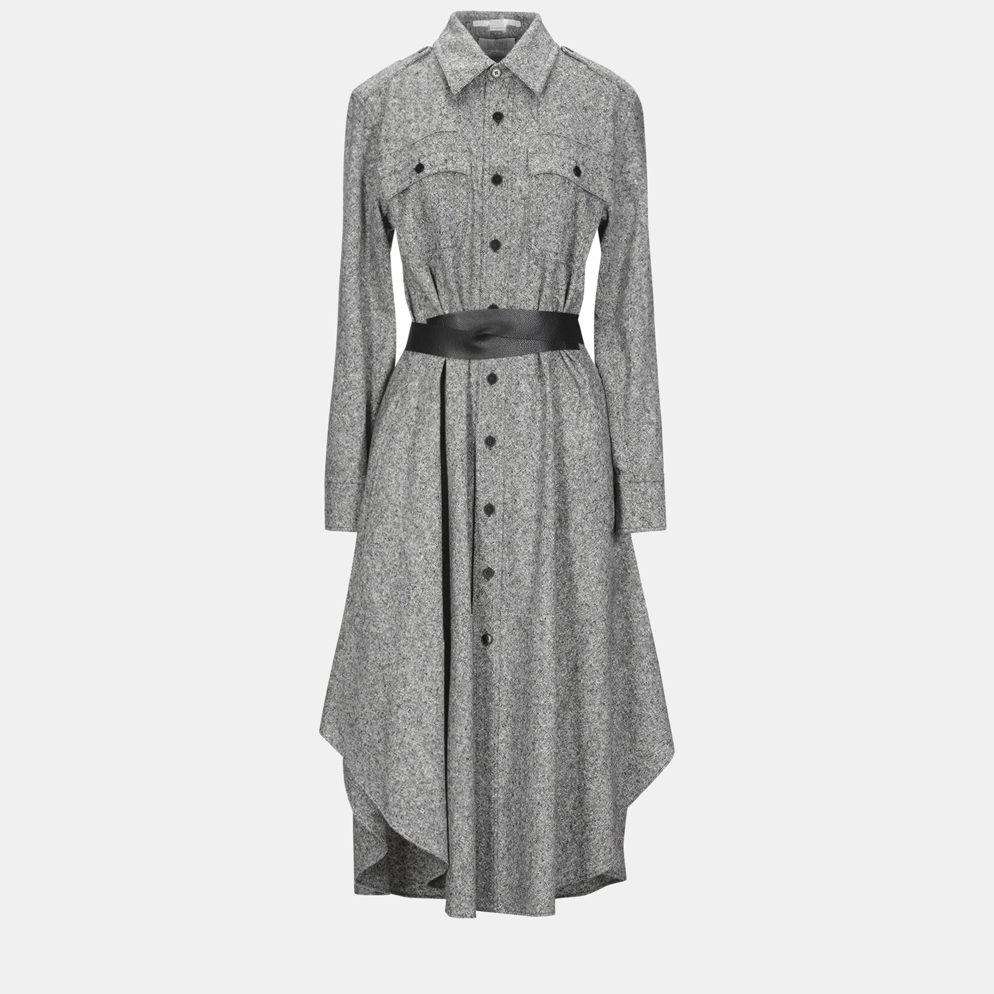 Pre-owned Stella Mccartney Wool Overcoat 46 In Grey