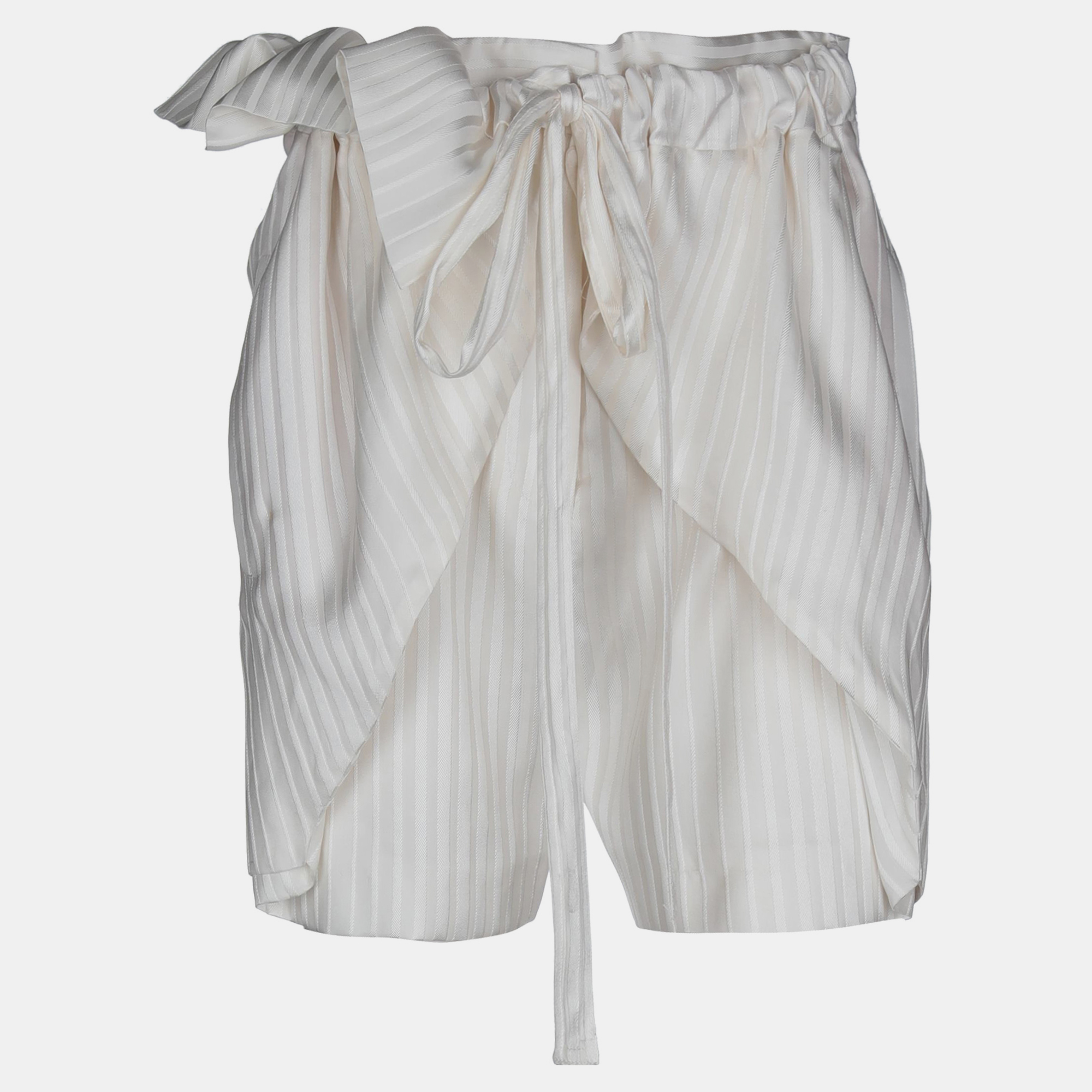 Pre-owned Stella Mccartney Silk Shorts 38 In Cream
