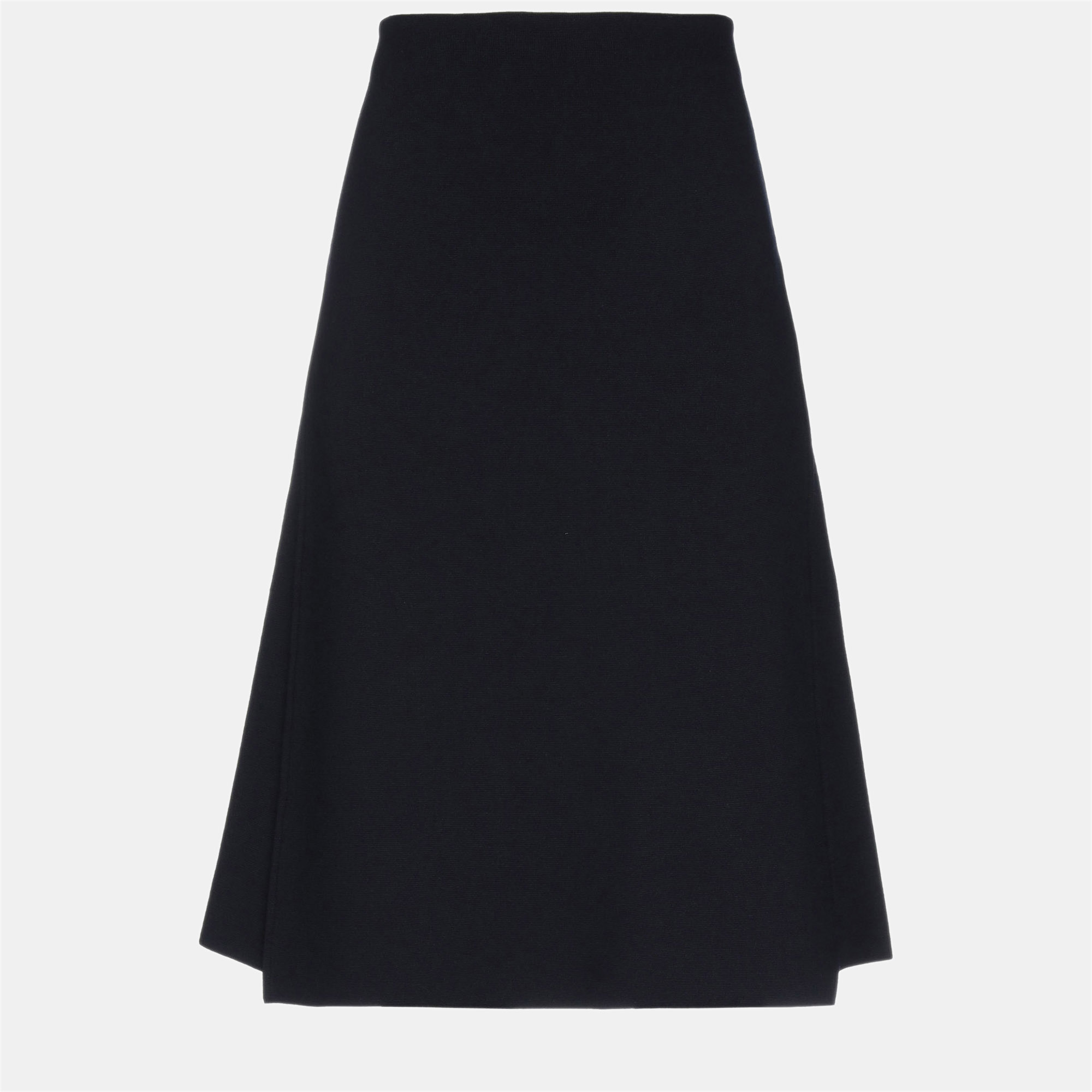 Pre-owned Stella Mccartney Wool Midi Skirt 40 In Black