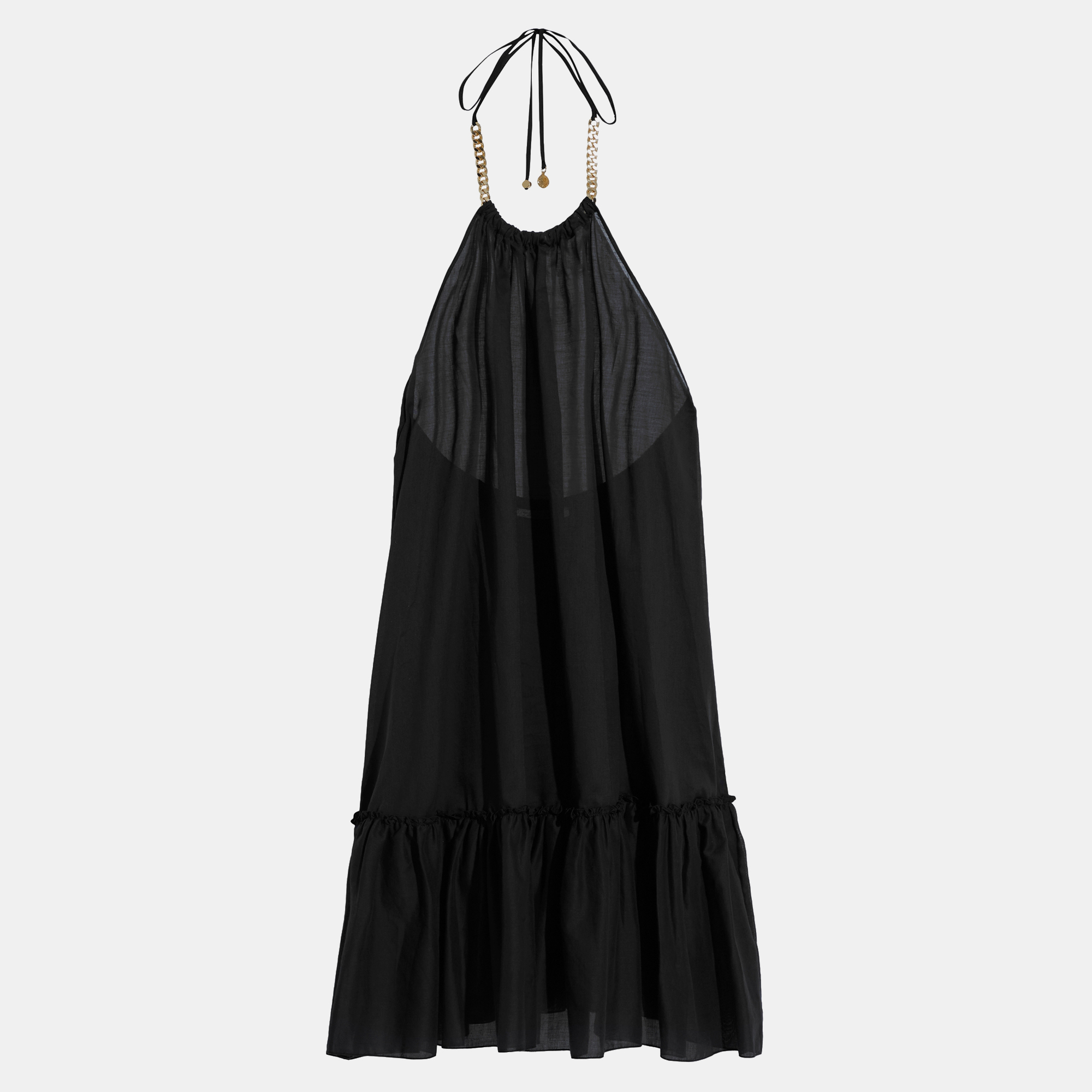 Pre-owned Stella Mccartney Cotton Mini Dress M In Black