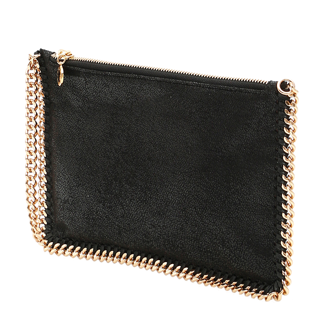 

Stella McCartney Black Leather Falabella Clutch Bag