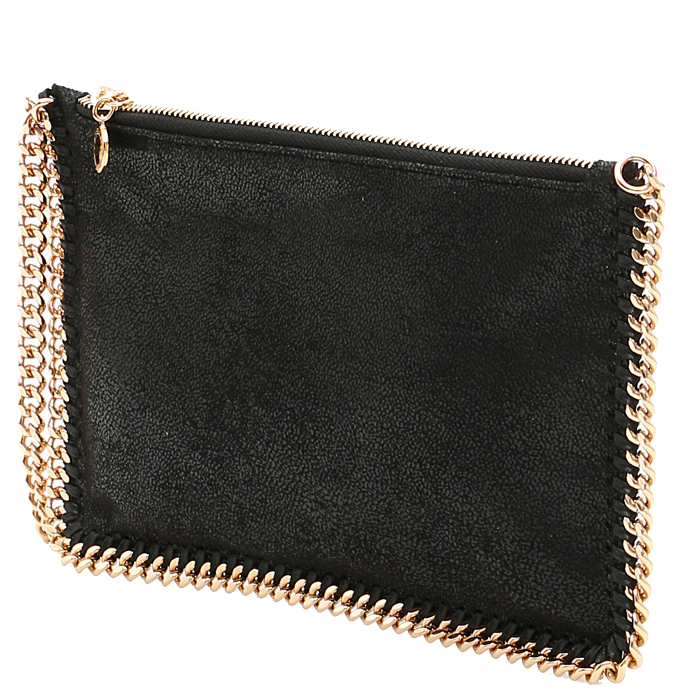 

Stella McCartney Black Leather Falabella Clutch Bag