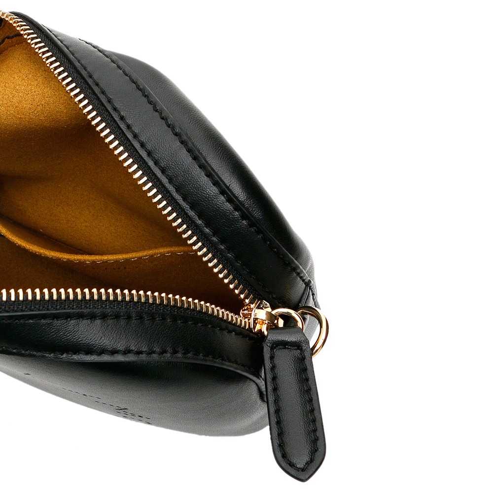 

Stella McCartney Black Perforated Logo Leather Belt Bag