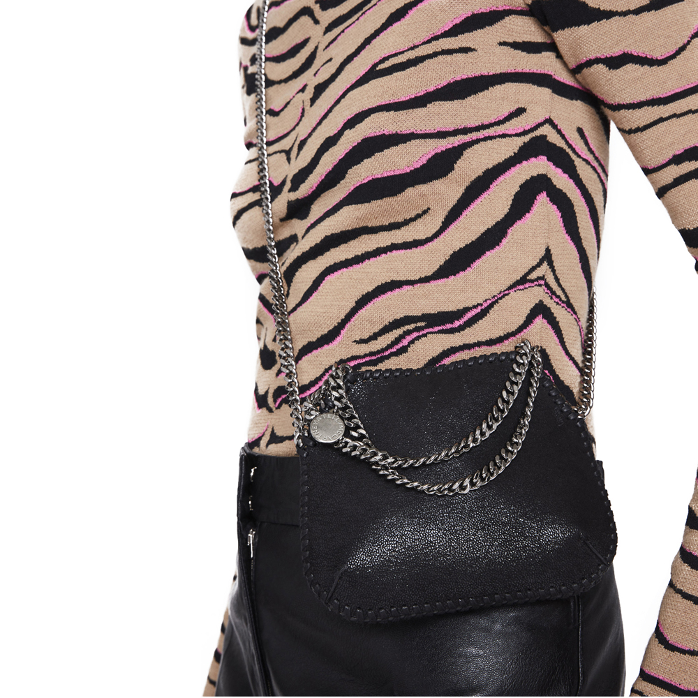 

Stella McCartney Black Leather Mini Falabella Shoulder Bag