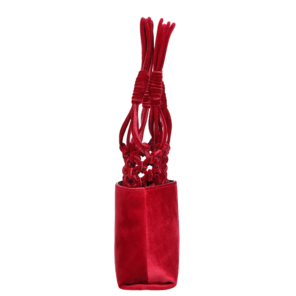 

Stella McCartney Red Velvet Logo-embellished Knotted Bag