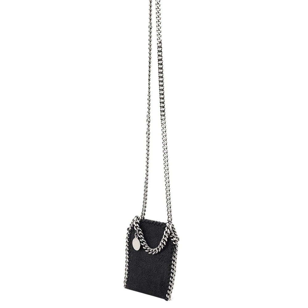 

Stella McCartney Black Leather Falabella Micro Tote Bag