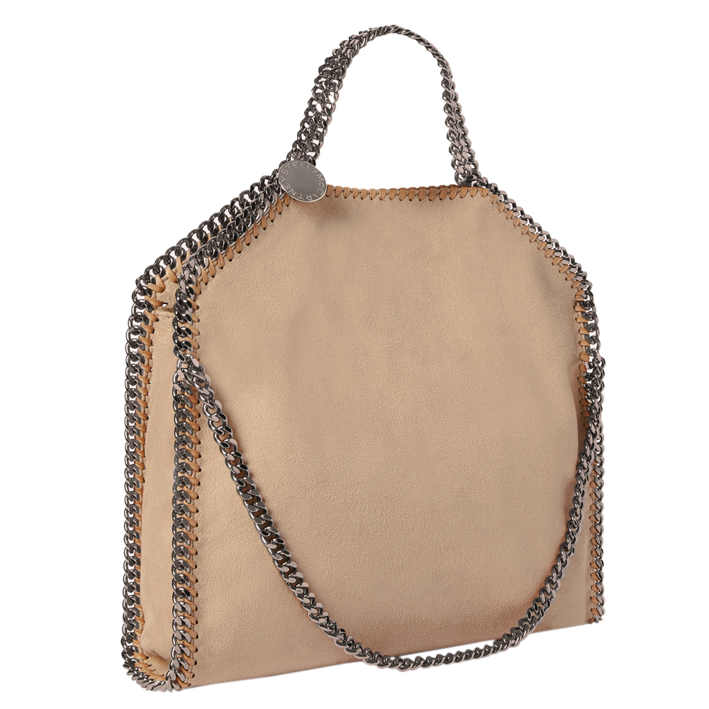 

Stella McCartney Beige Vegetarian Suede Falabella Fold Over Tote