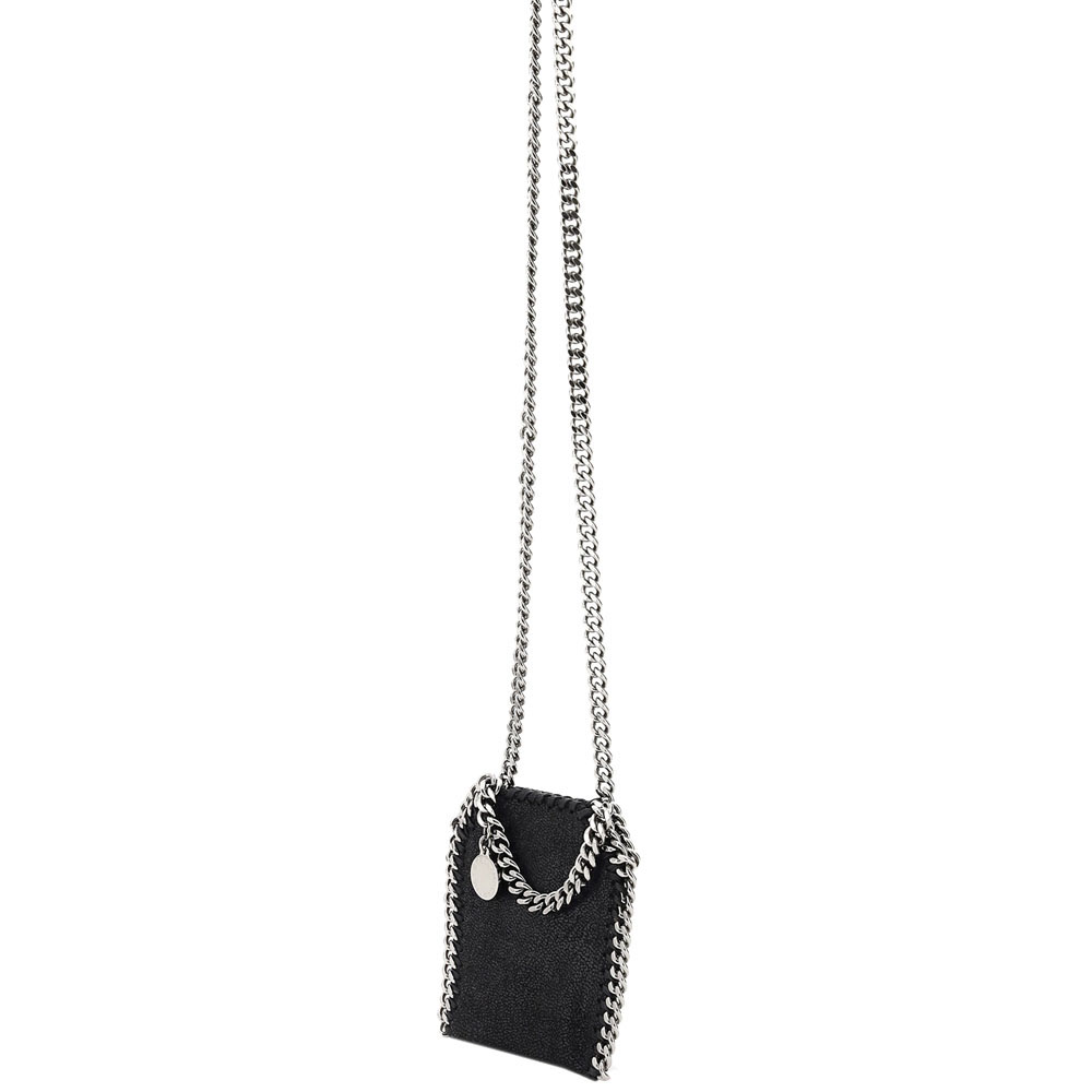 

Stella McCartney Black Leather Falabella Micro Tote Bag