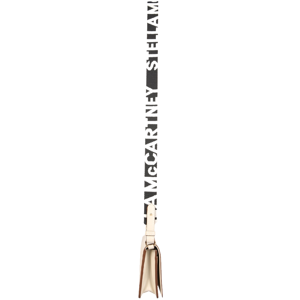 

Stella McCartney Cream Leather Stella Logo Crossbody Wallet on Strap Bag