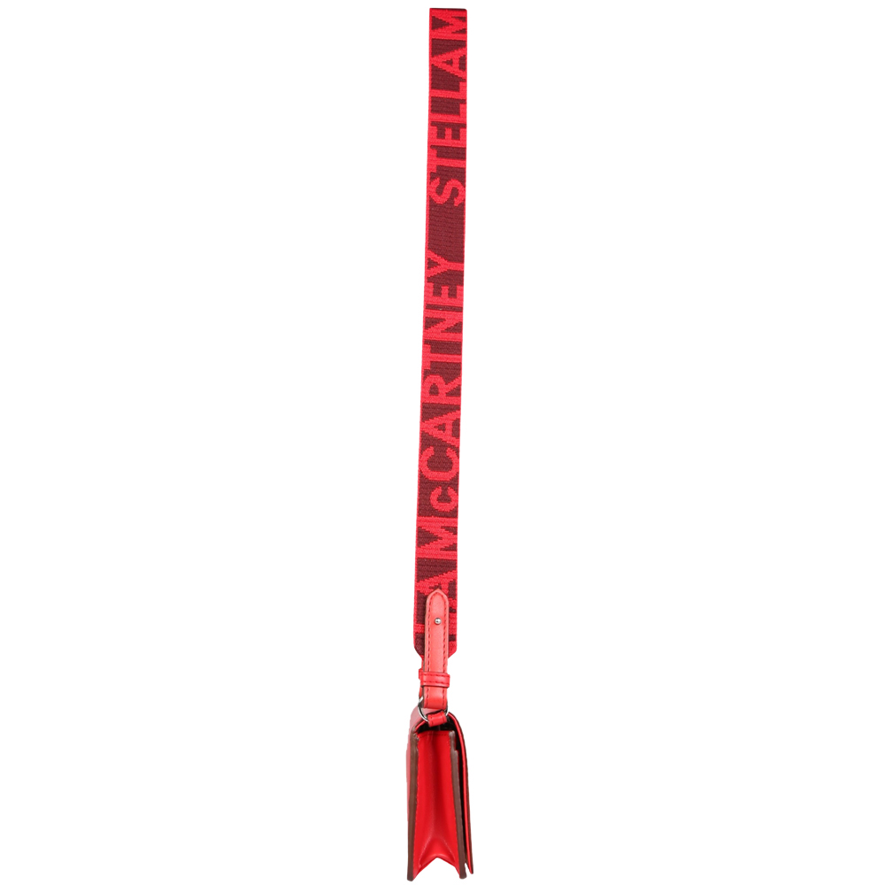 

Stella McCartney Red Leather Stella Logo Crossbody Wallet on Strap Bag