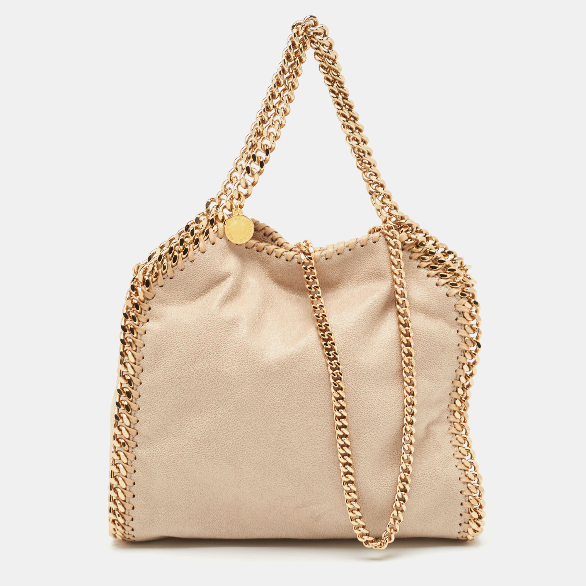 Stella McCartney Beige Faux Leather Mini Falabella Tote Stella ...