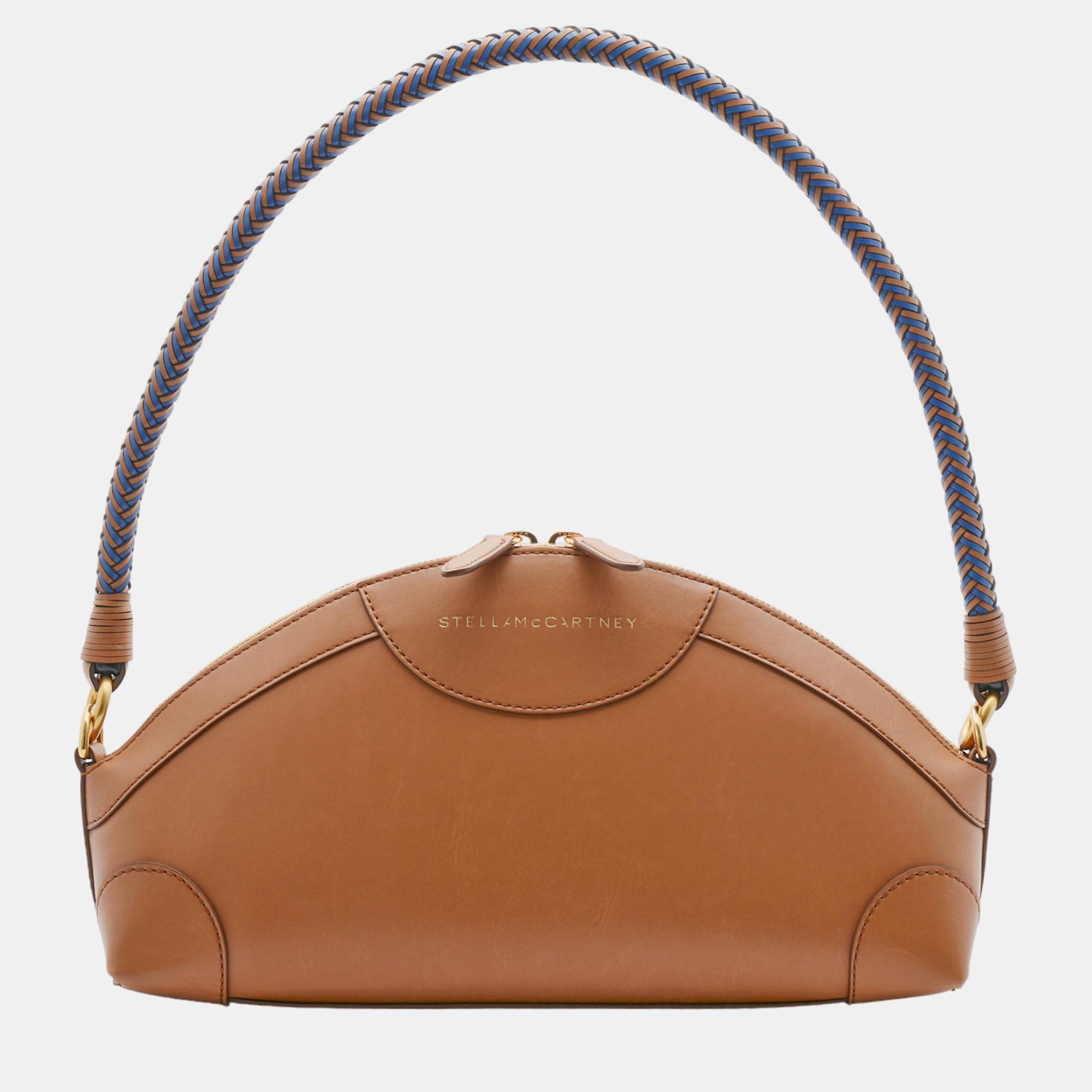 Pre-owned Stella Mccartney Vegan Leather Shoulder Bag In Brown