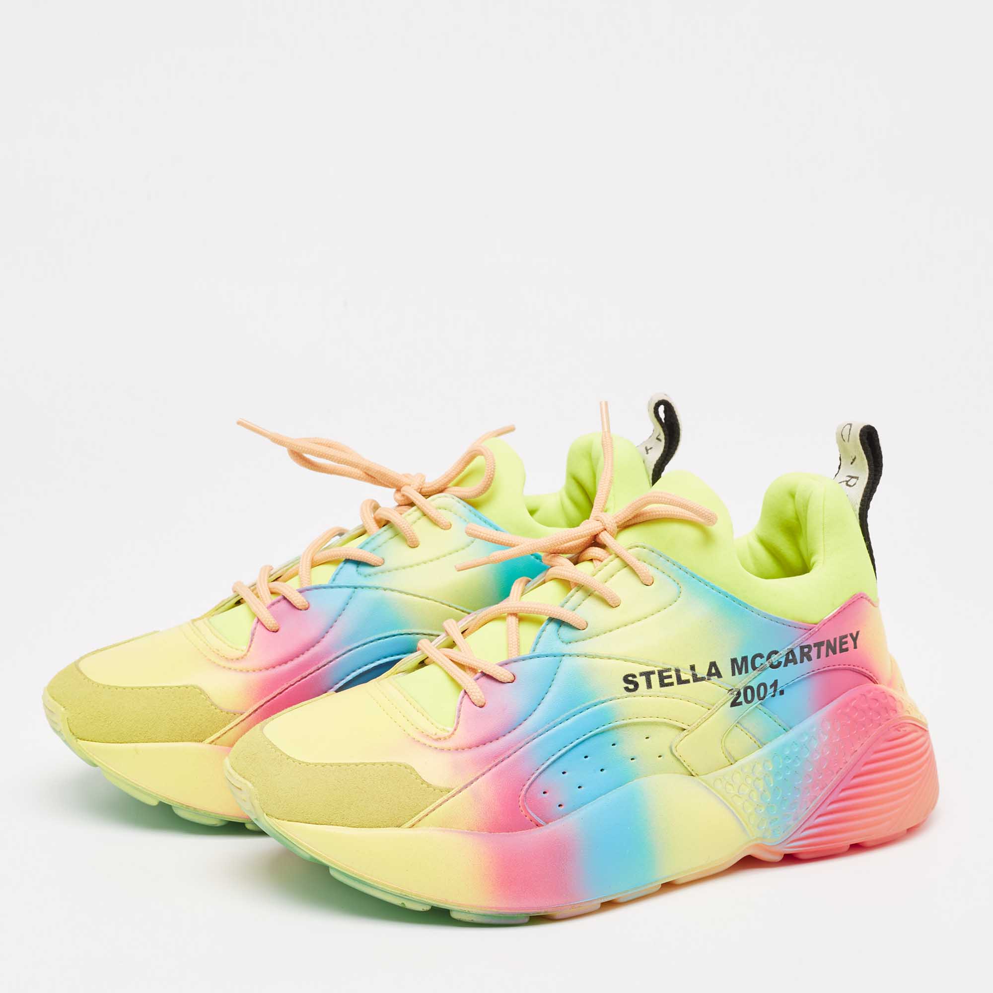 Stella McCartney Faux Leather Eclypse Lace Up Sneakers Size 39 