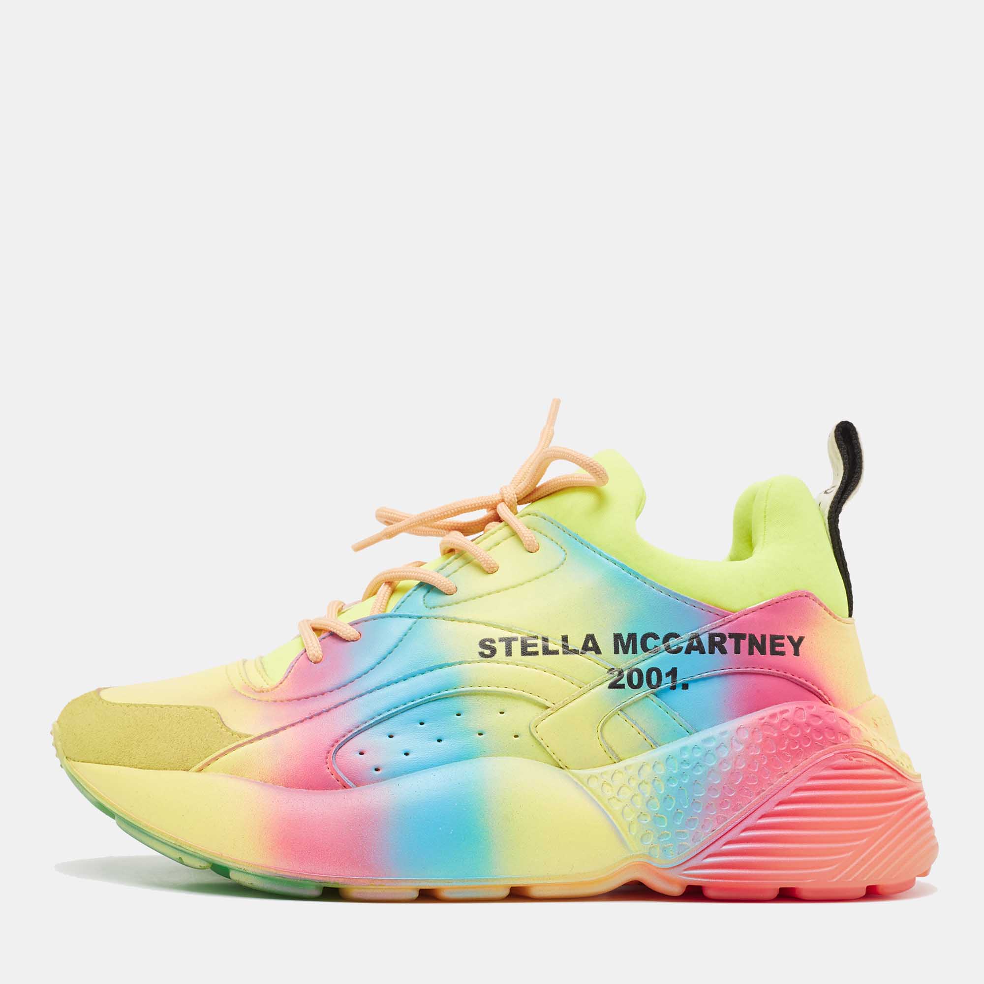 

Stella McCartney Faux Leather Eclypse Lace Up Sneakers Size, Multicolor