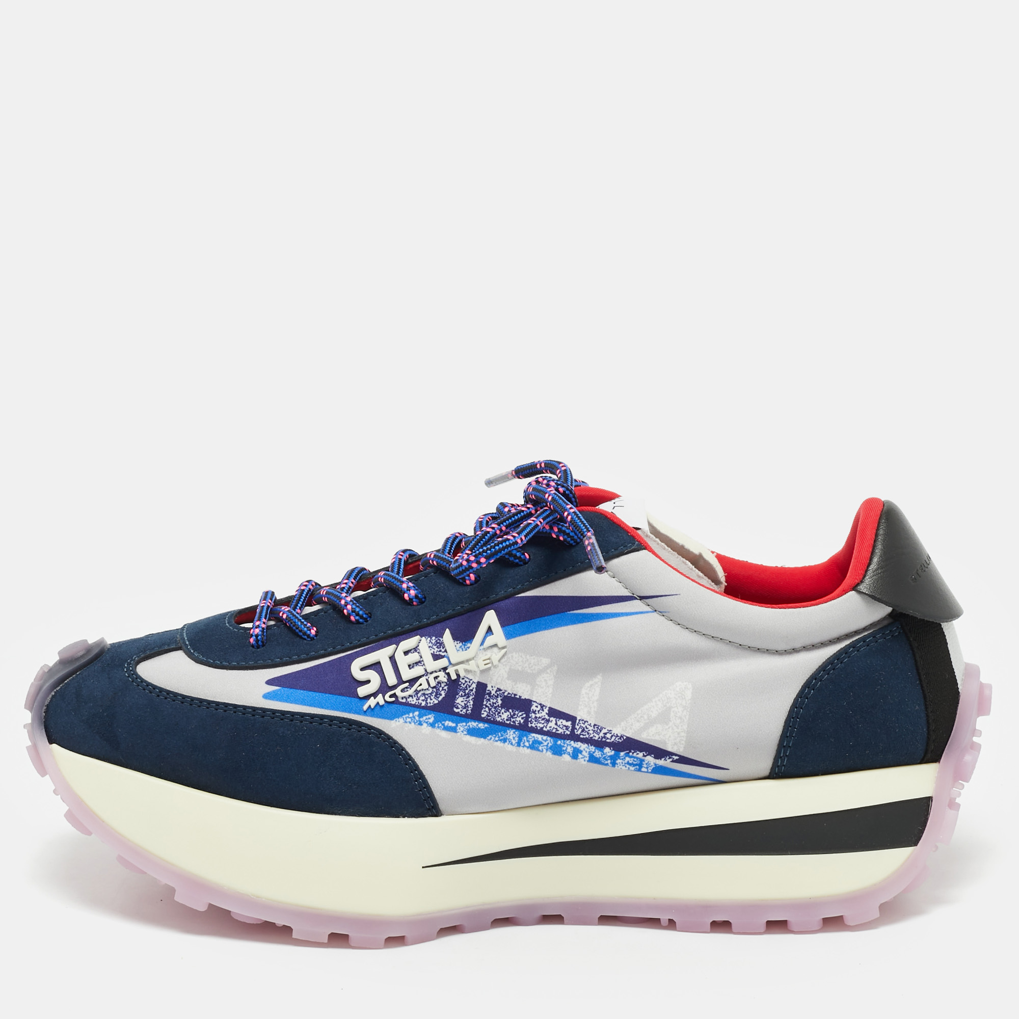 

Stella McCartney Navy Blue/Grey Mesh and Fabric Reclypse Sneakers Size