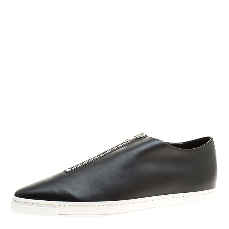Stella McCartney Black Faux Leather Zip Loafers Size 41