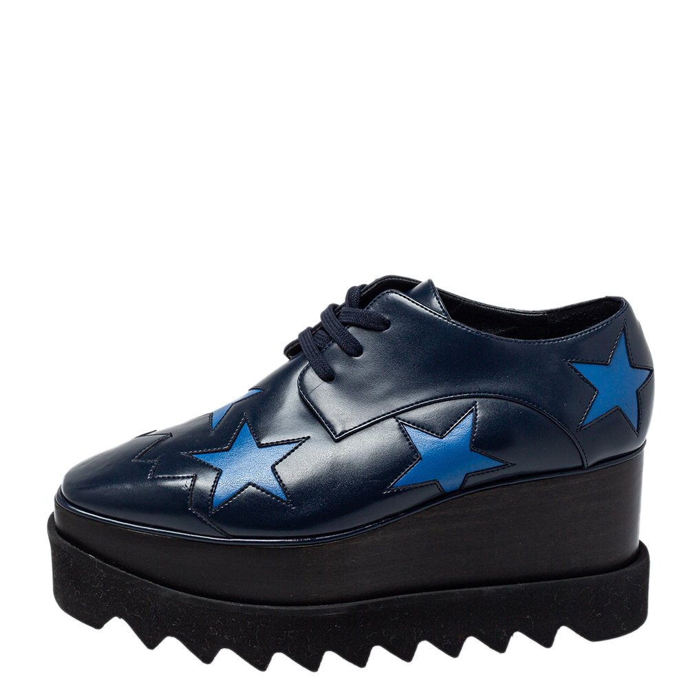 

Stella McCartney Blue Faux Leather Elyse Sneakers Size, Navy blue