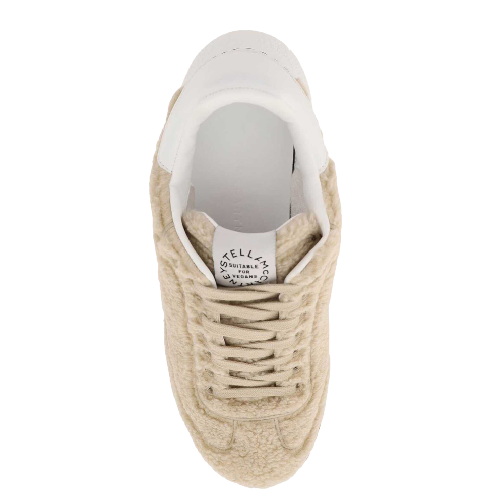 

Stella McCartney Beige/White Faux Shearling Loop Sneakers Size IT