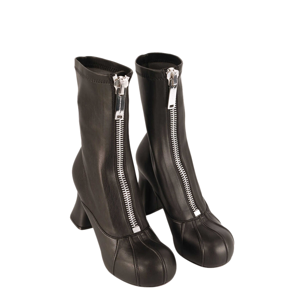 

Stella McCartney Black Leather Duck City Ankle Boots Size IT