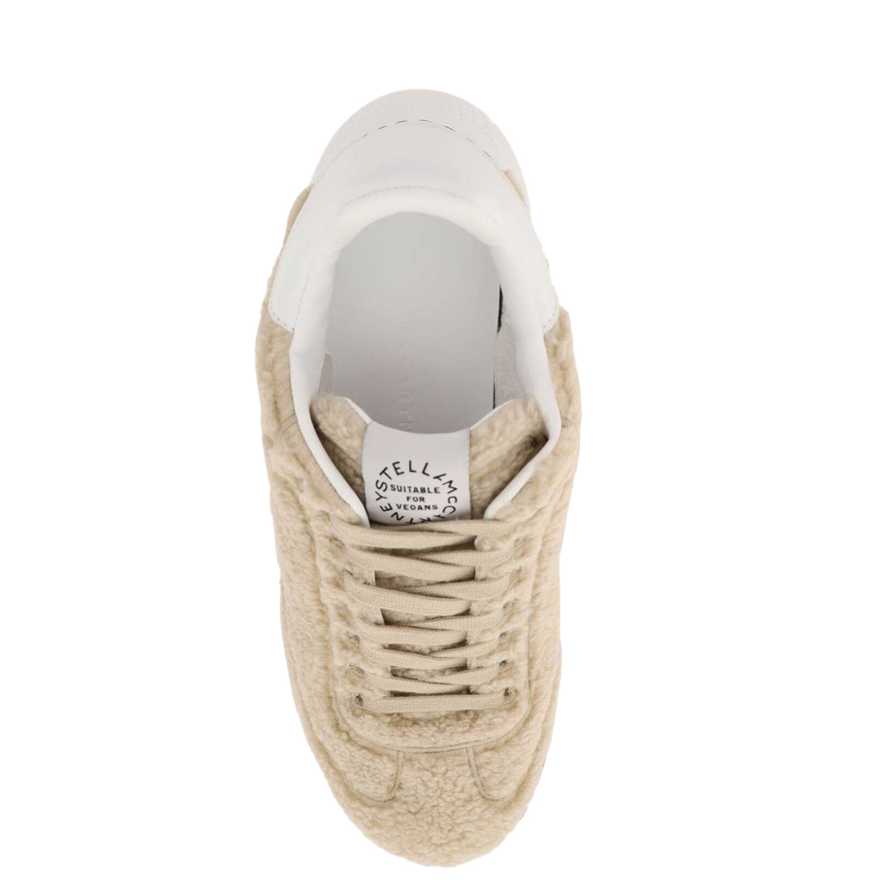 

Stella McCartney Beige Leather Faux Fur Loop Sneakers Size IT, Multicolor