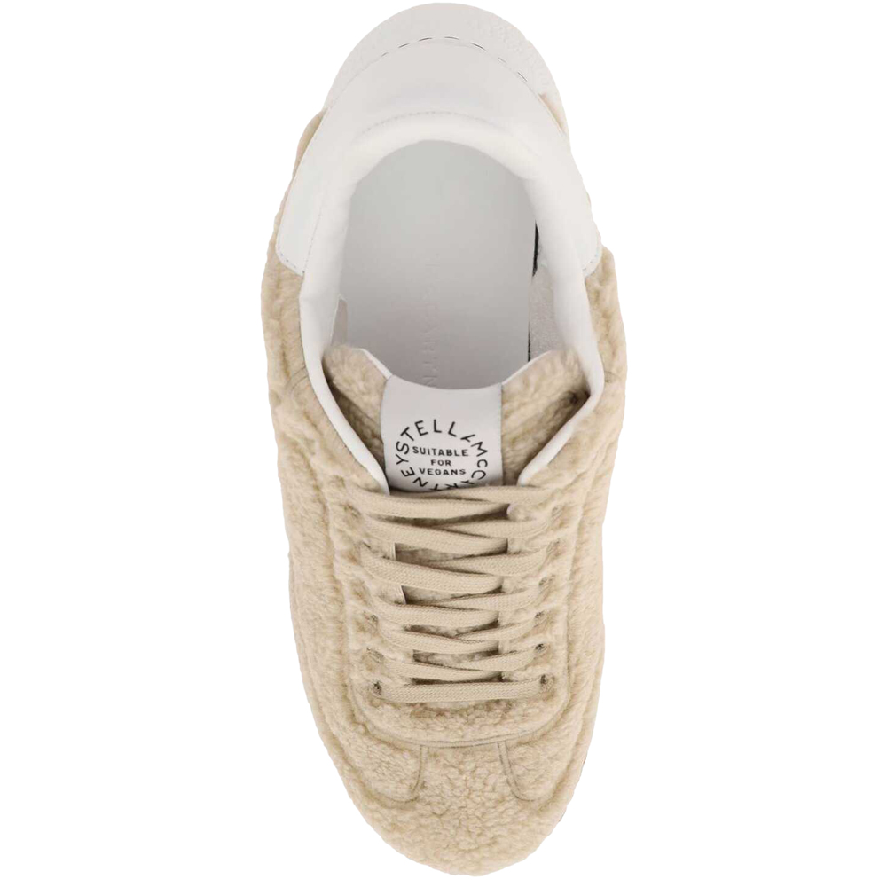 

Stella McCartney Beige Leather Loop Faux Fur Sneakers Size IT