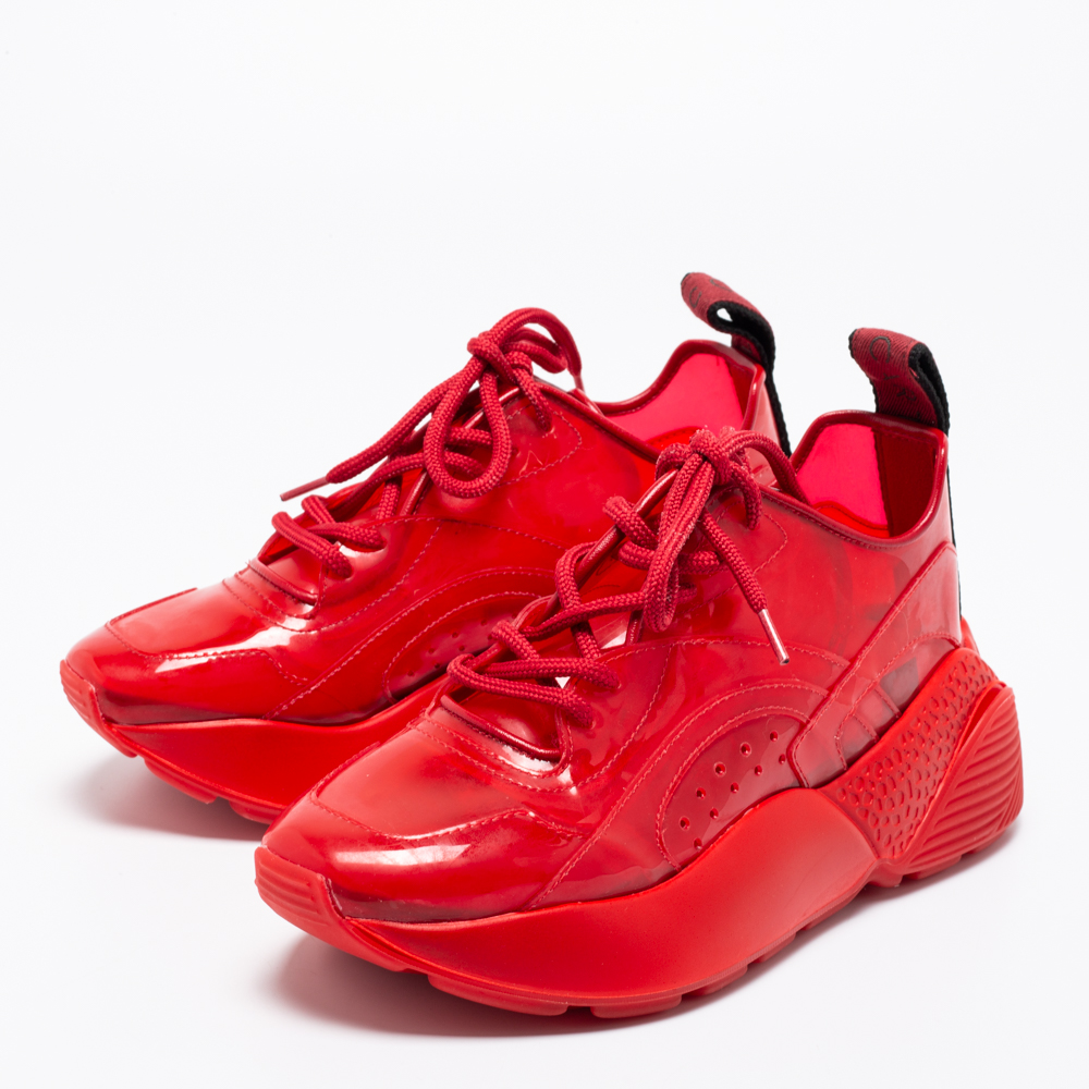 

Stella McCartney Red PVC Eclypse Sneakers Size