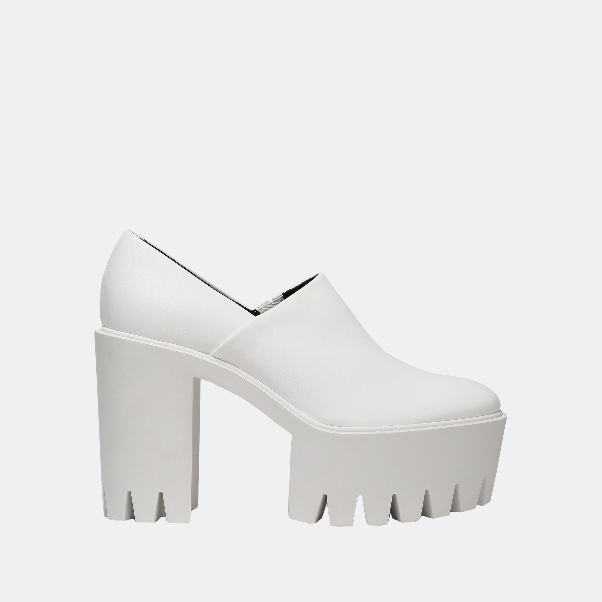 

Stella McCartney Faux Leather High Heel Platform Loafers Size, White