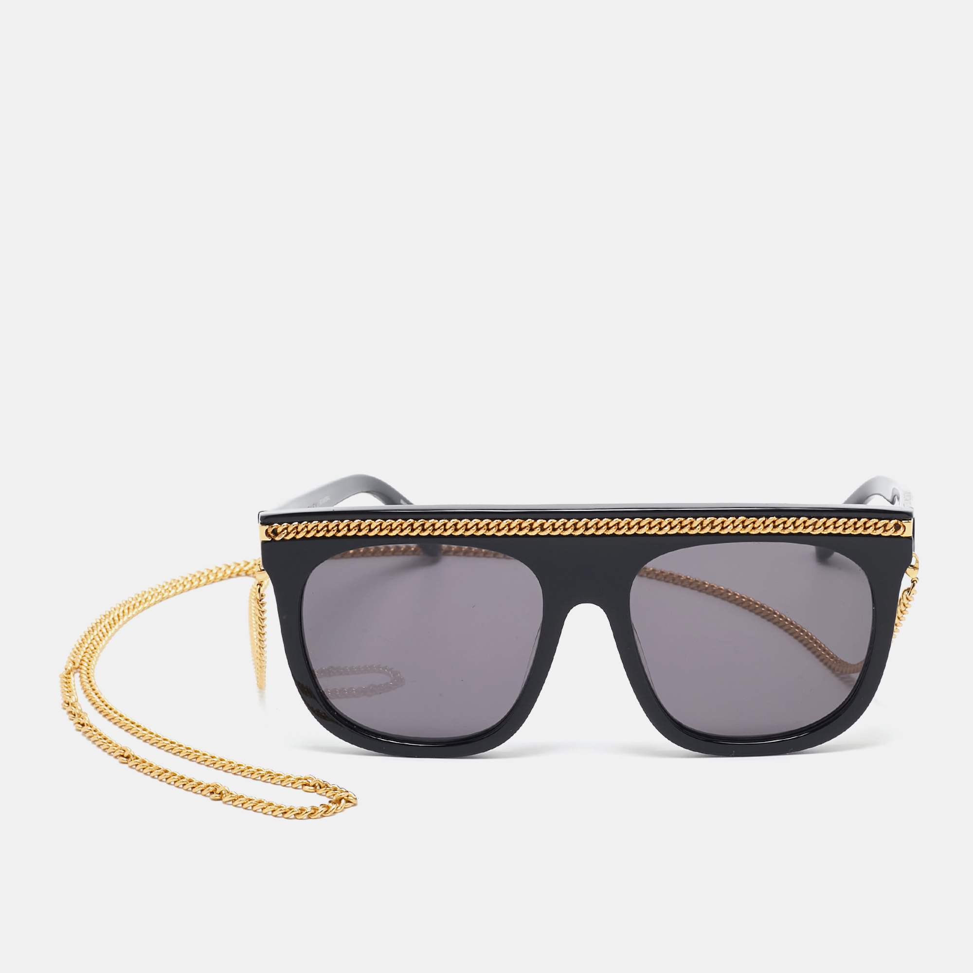 

Stella McCartney Black SC0043S Falabella Chain Square Sunglasses