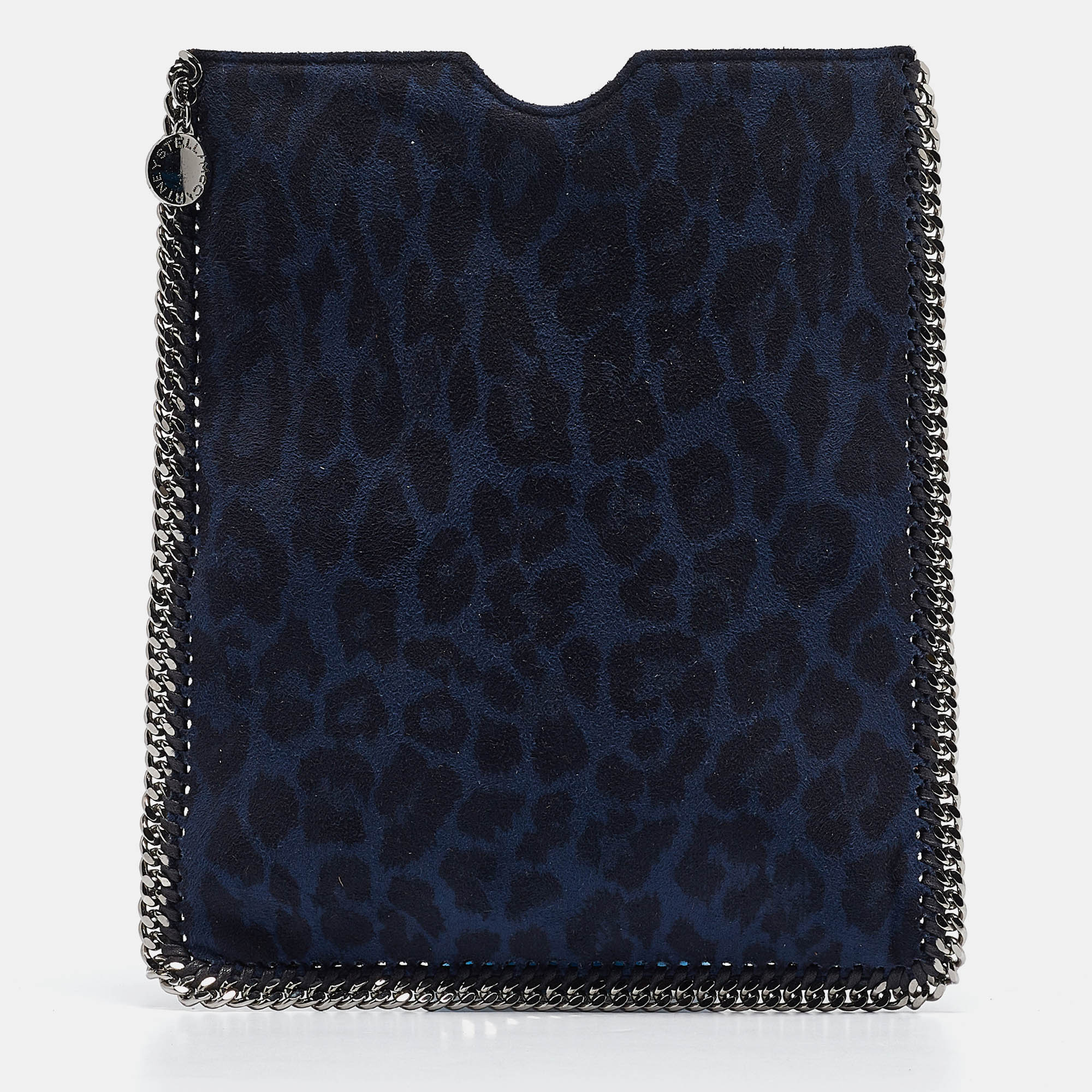

Stella McCartney Black/Blue Leopard Print Faux Suede Falabella iPad Case