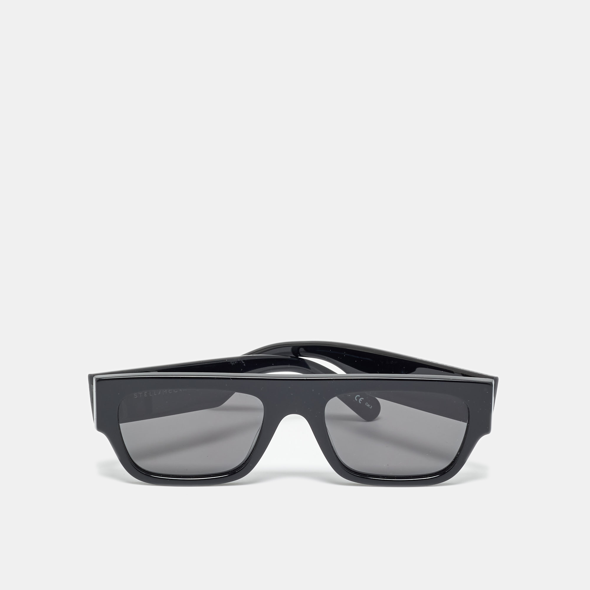 Pre-owned Stella Mccartney Black Logo Crystals Sc0210s Frame Rectangle Sunglasses