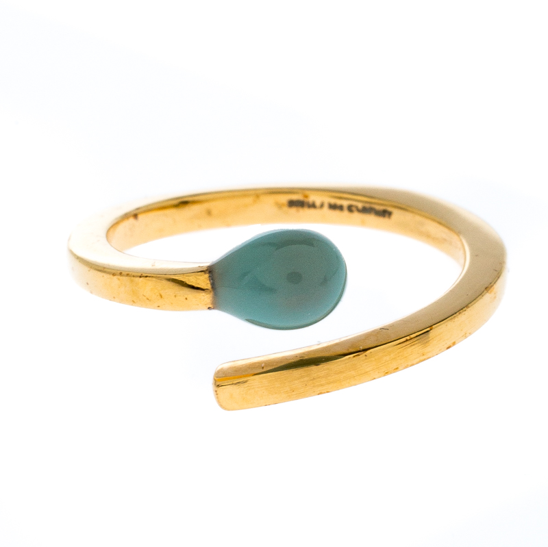 

Stella McCartney Matchstick Enamel Gold Tone Ring Size