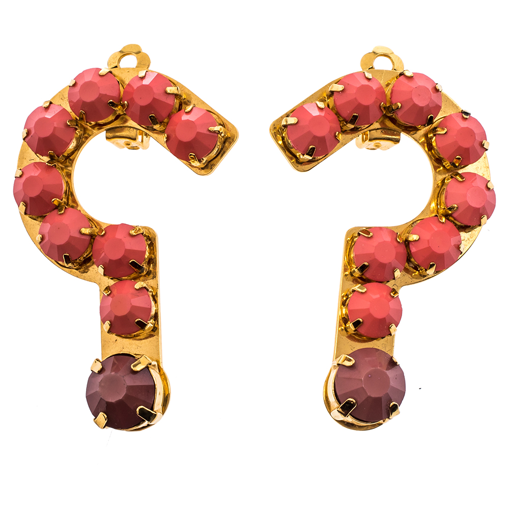 

Stella McCartney Resin Question Mark Gold Tone Pendant Necklace and Earrings set, Multicolor