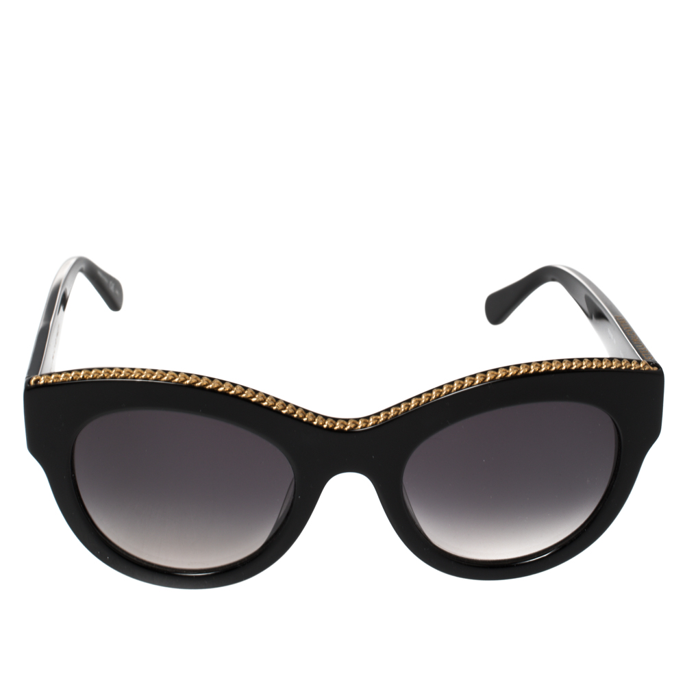 

Stella McCartney Black & Gold / Grey Gradient SC0018S Cat Eye Sunglasses