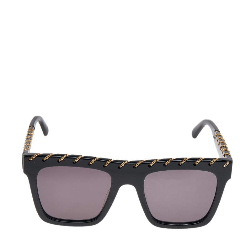 

Stella McCartney Black Chain Embellished / Grey SC0128S Wayfarer Sunglasses