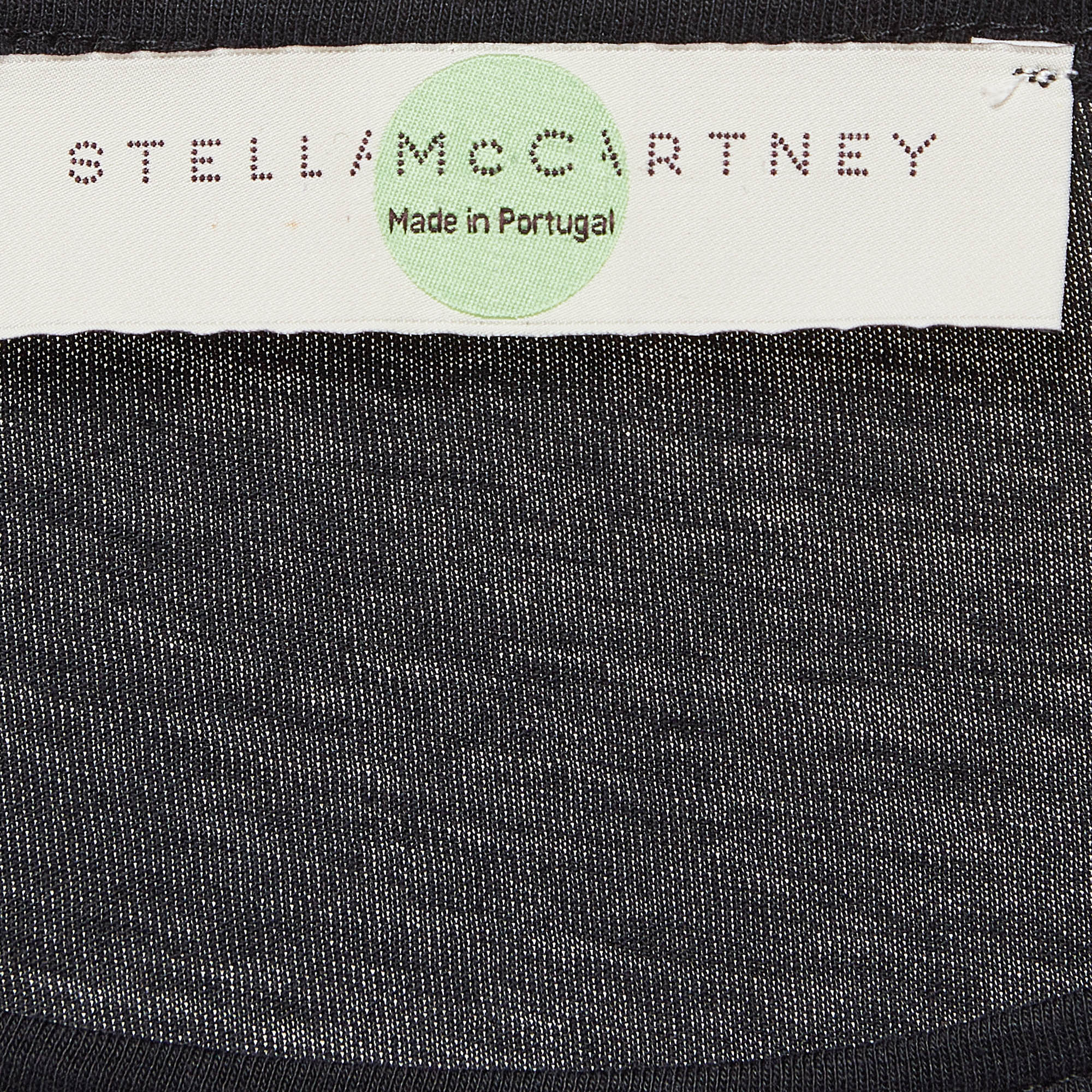 Stella McCartney Black Leopard Print Jersey T-Shirt M 