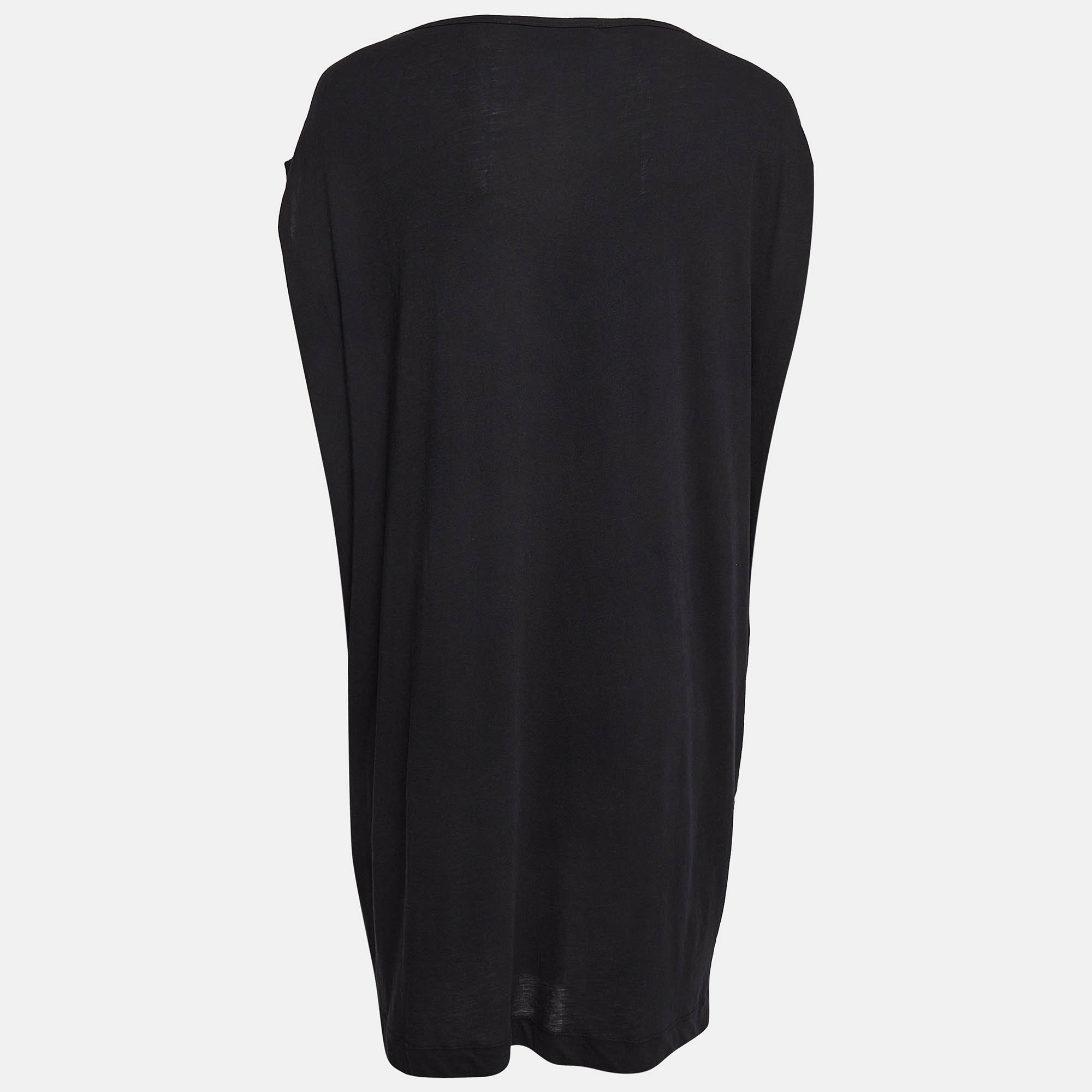 Stella McCartney Black Leopard Print Jersey T-Shirt M 