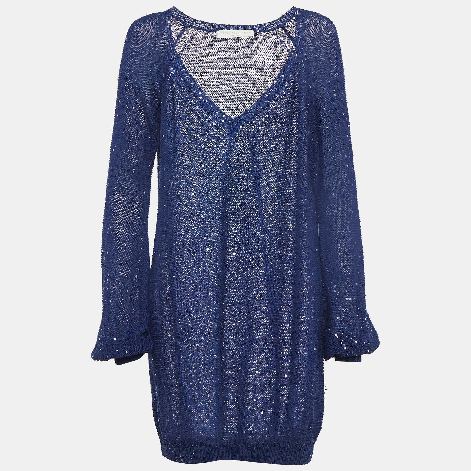

Stella McCartney Navy Blue Sequin Knitted Mini Dress M