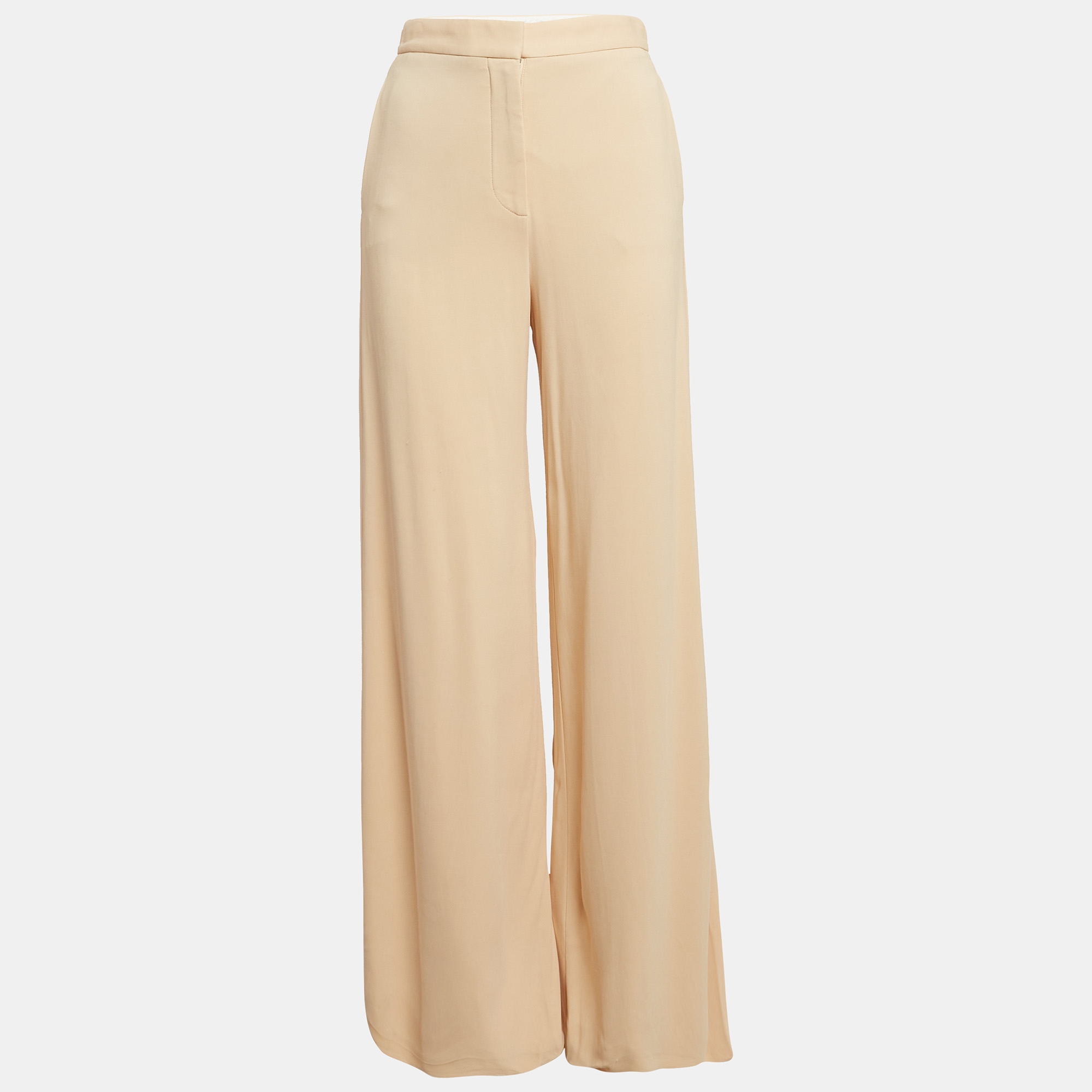 

Stella McCartney Beige Crepe Wide Leg Pants XS