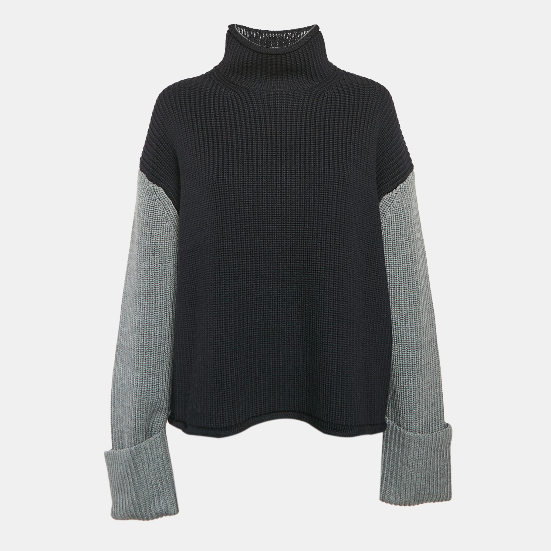 

Victoria Victoria Beckham Multicolor Wool Color-Block Turtleneck Sweater S