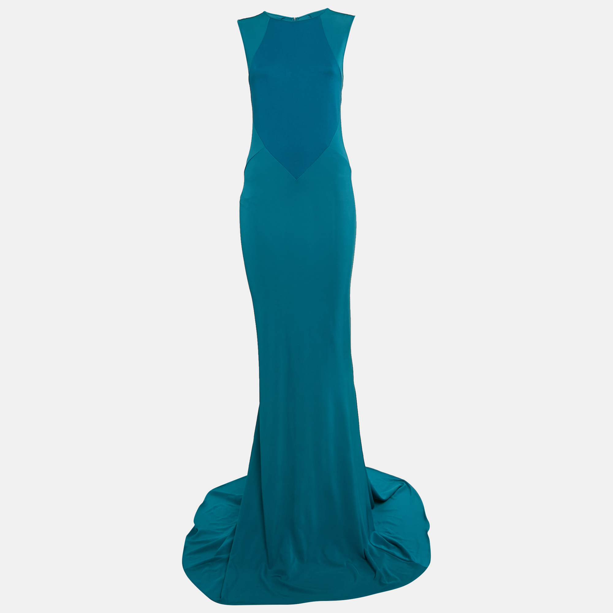 

Stella McCartney Aqua Blue Jersey Sleeveless Maxi Dress S