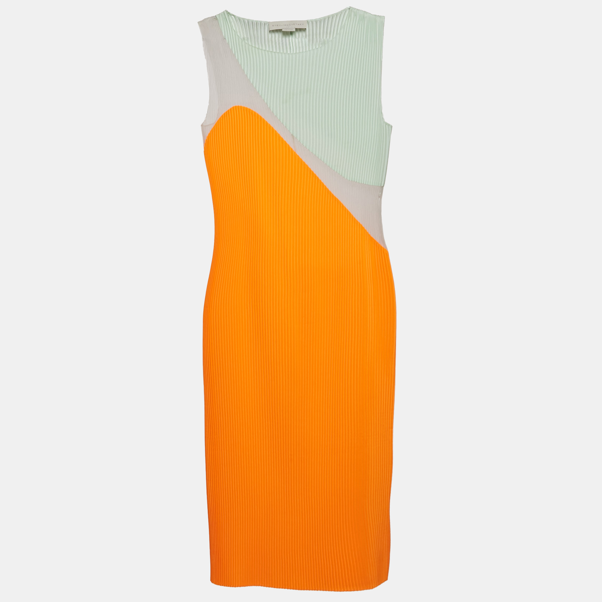 

Stella McCartney Multicolor Plisse Paneled Midi Dress XS