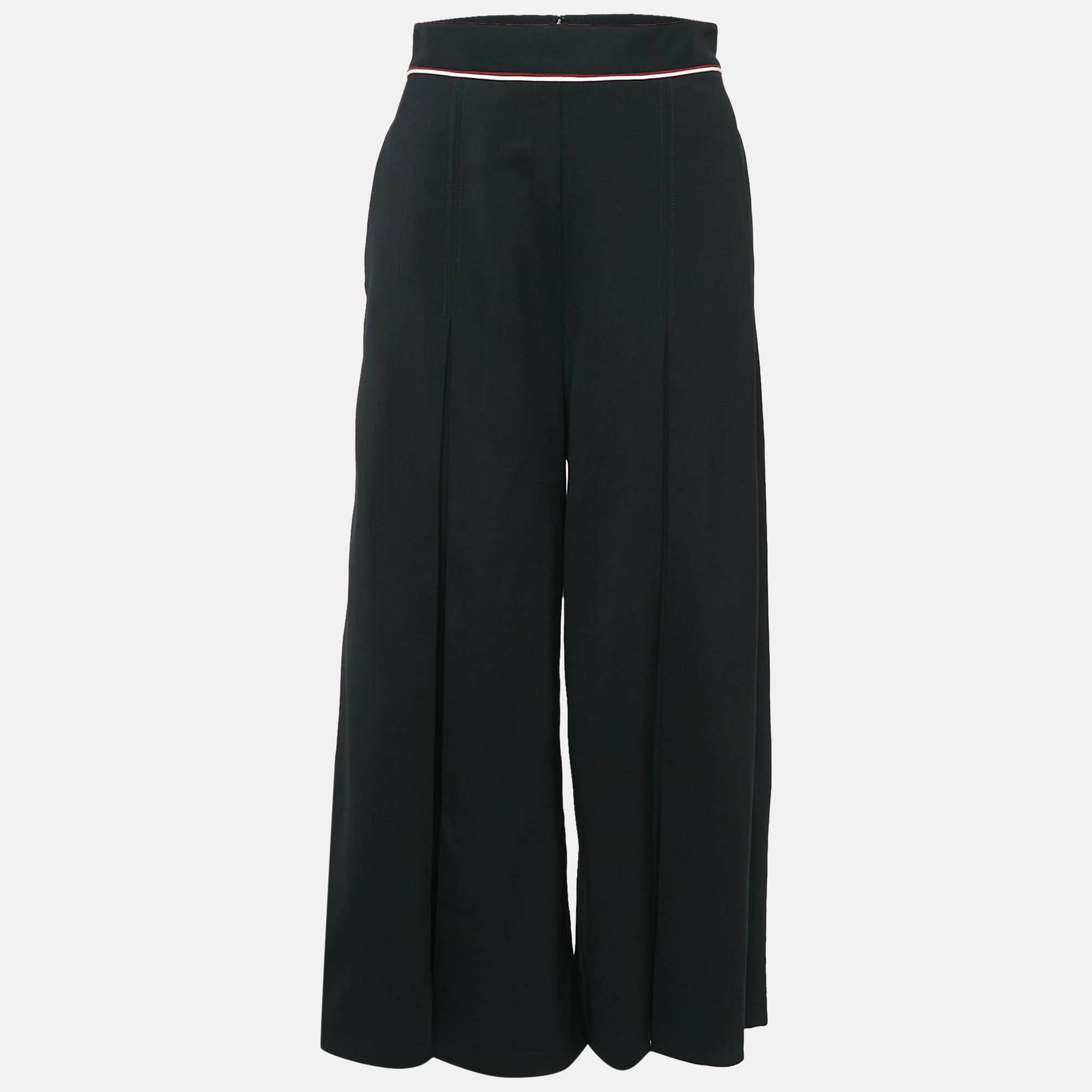 

Stella McCartney Black Wool Pleated Wide Leg Pants S