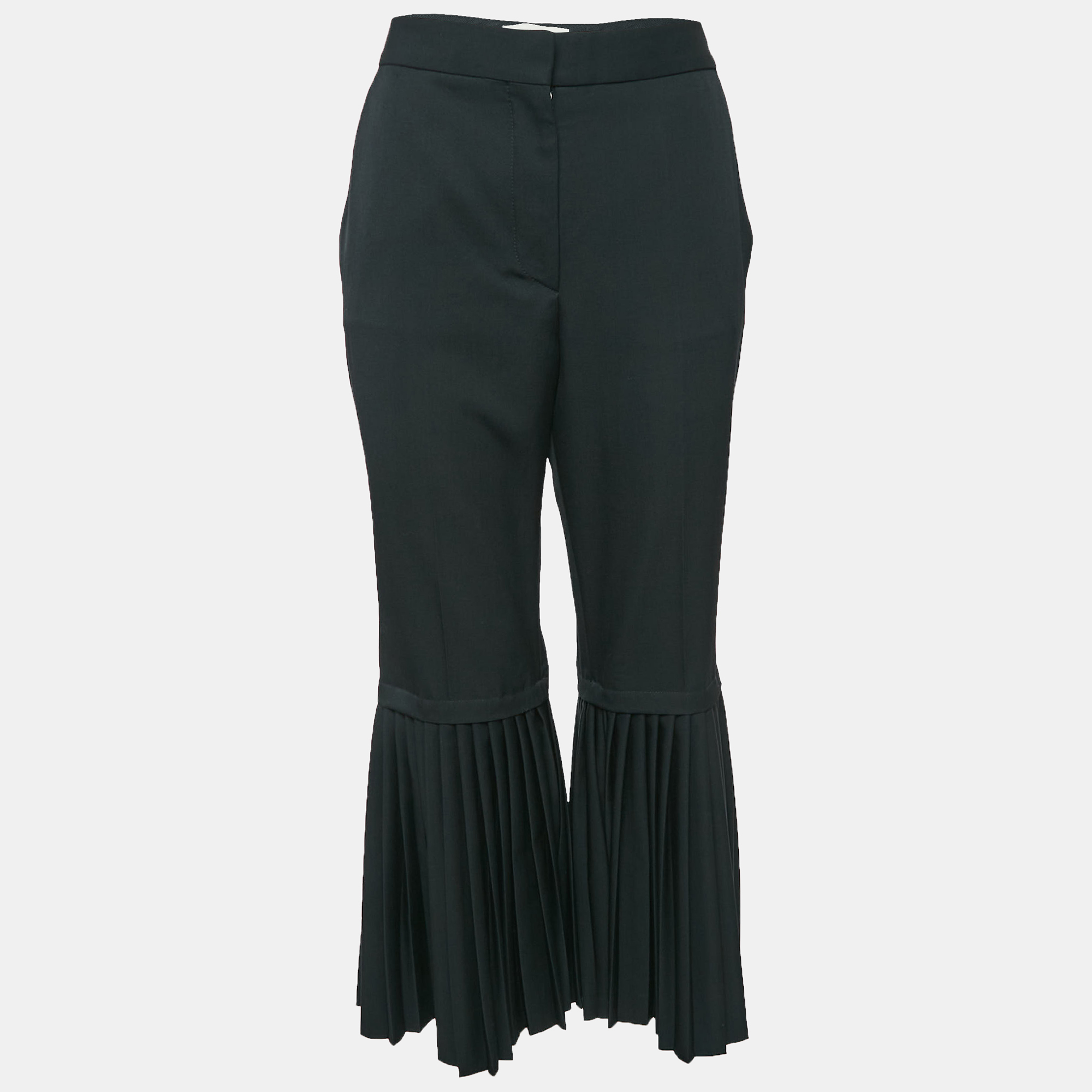 

Stella McCartney Black Wool Pleated Wide Leg Pants M