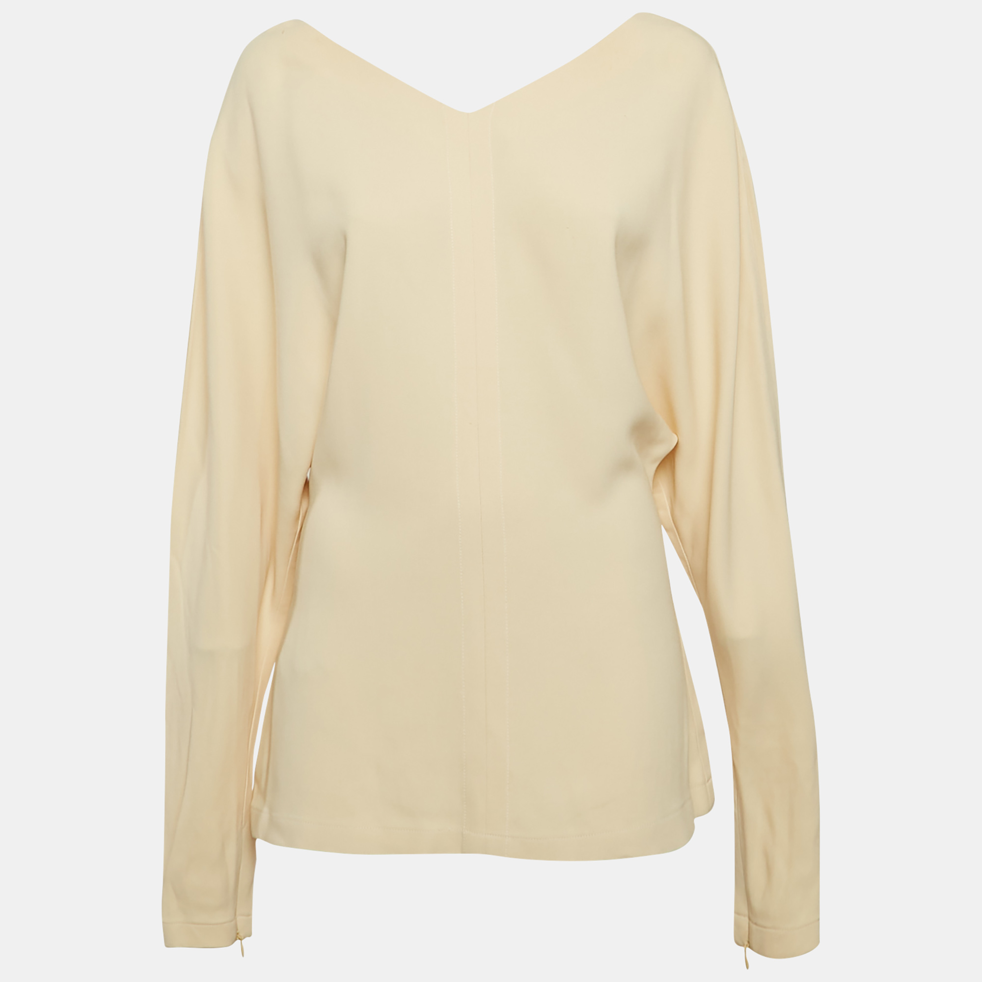 

Stella McCartney Cream Crepe Dolman Sleeve Top M