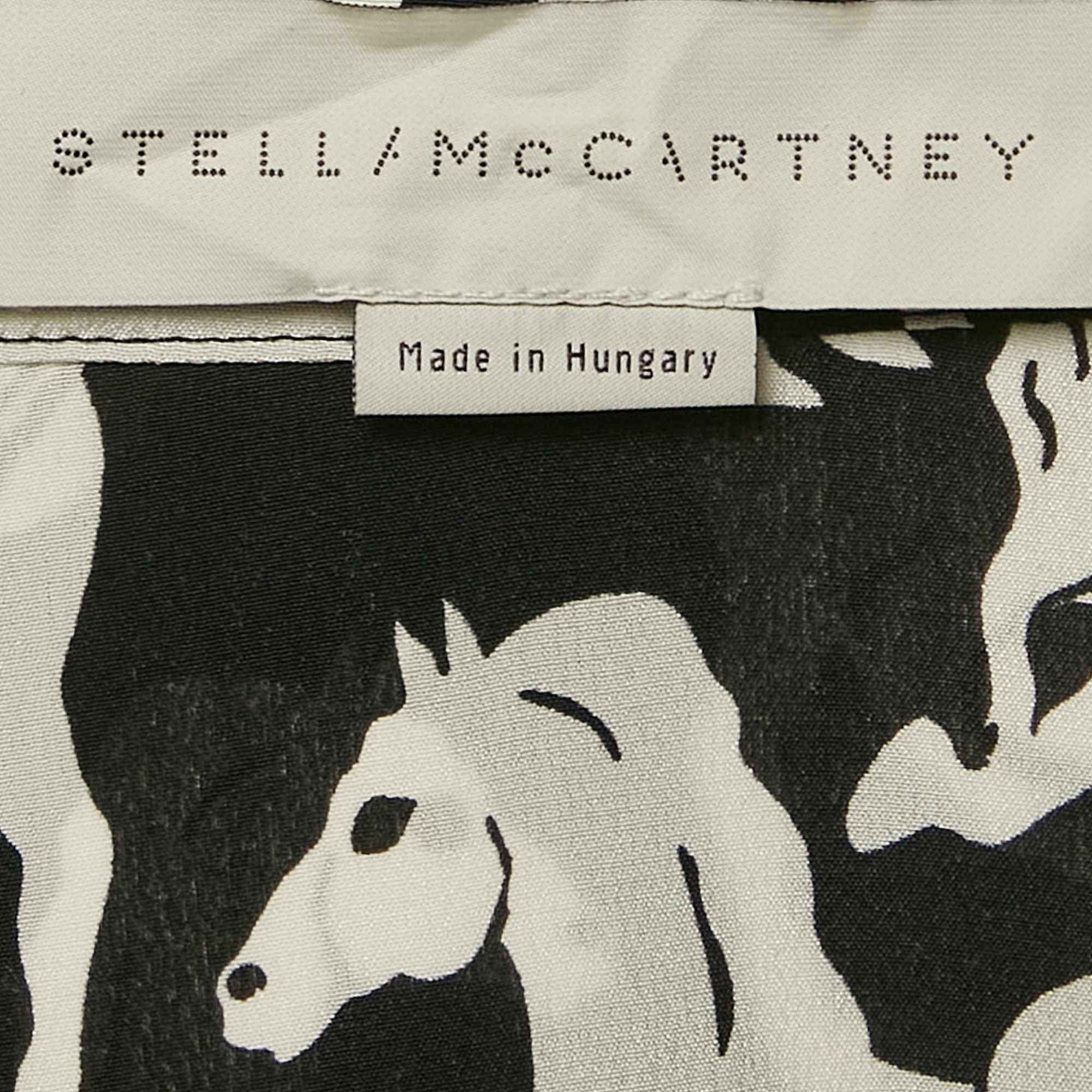 Stella McCartney Black All Over Horse Print Silk Shirt M 