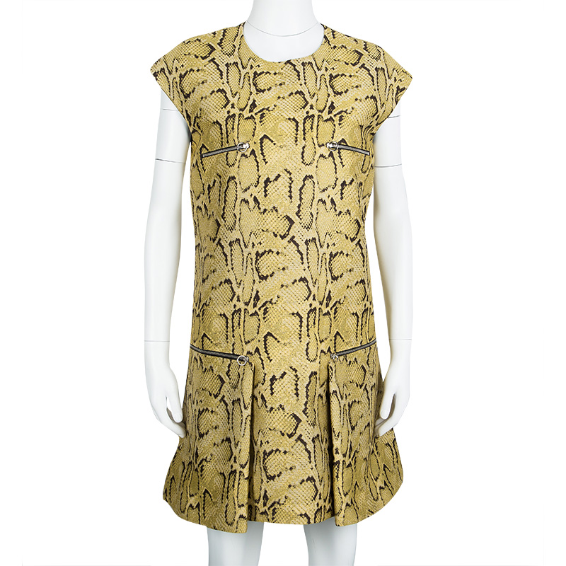 

Stella McCartney Beige Metallic Snakeskin Jacquard Dress