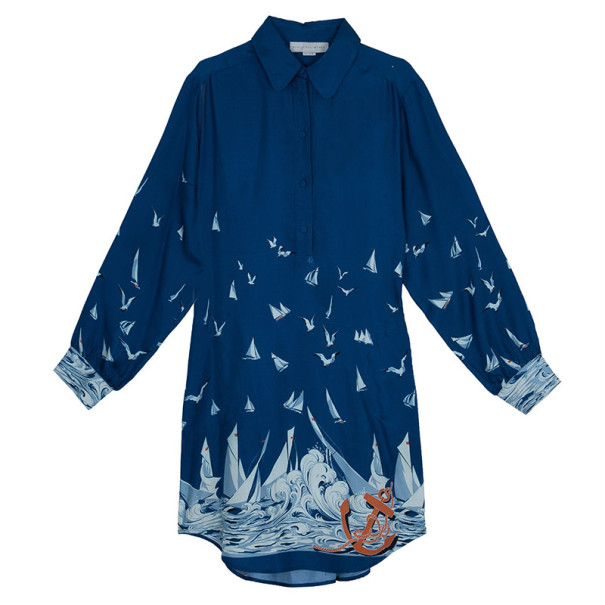 مملوكة مسبقًا Stella McCartney Blue Silk Tunic Dress M