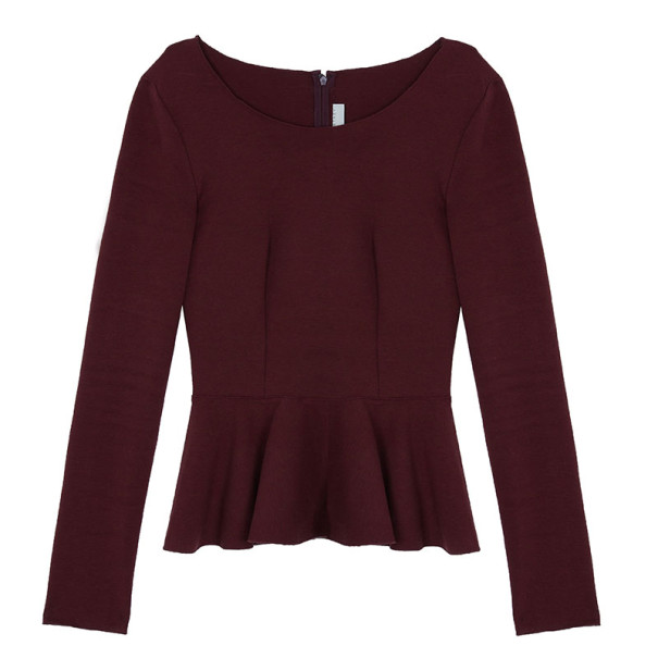 Pre Owned Stella McCartney Burgundy Peplum Top M