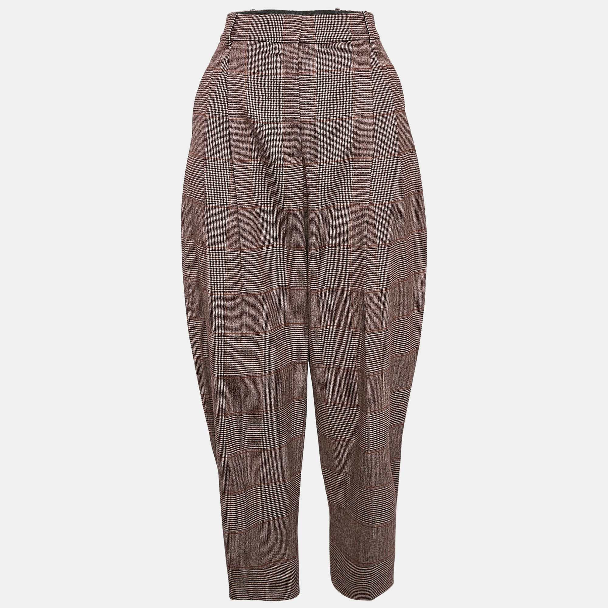 

Stella McCartney Pink Houndstooth Wool Cropped Pants M